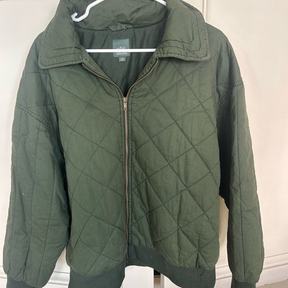 wild fable Olive Green Quilted Bomber Jacket